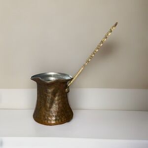 Vintage Copper Turkish Greek Coffee Maker Melting Pot With 4" Handle